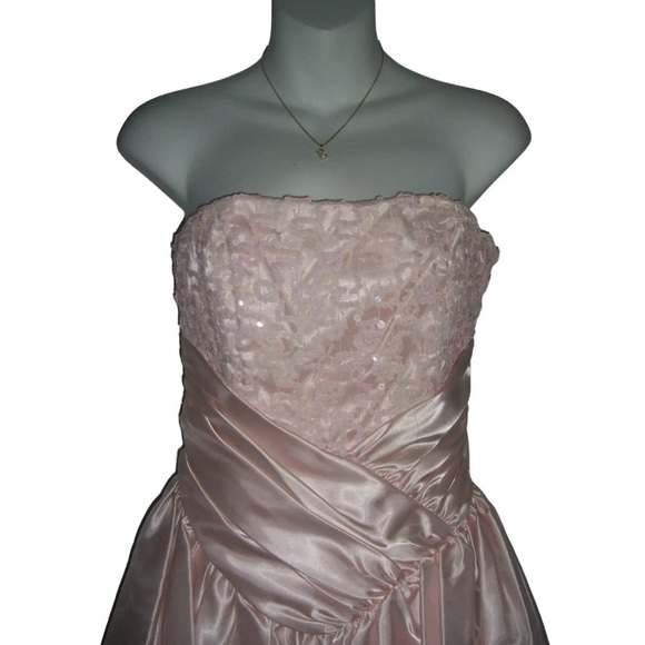 Zum Zum Dress Vintage 80s Princess Sequin Pink Bow Coquette Ballet Barbie Fairy - Picture 5 of 16